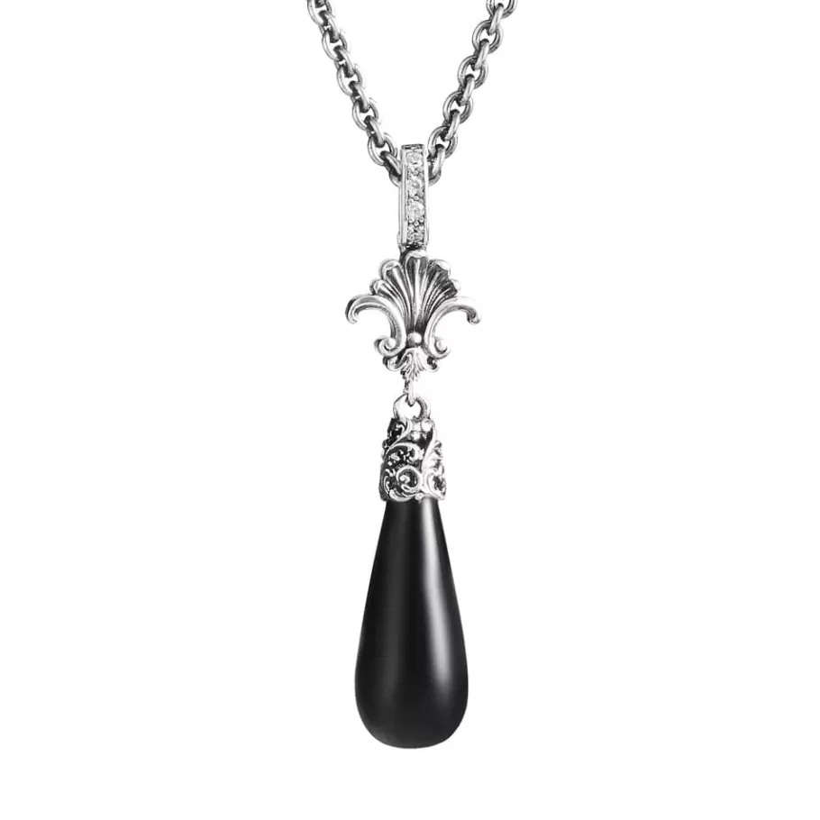 Ellius Jewelry Frieze Necklace With Drop-Shaped Stone Outlet