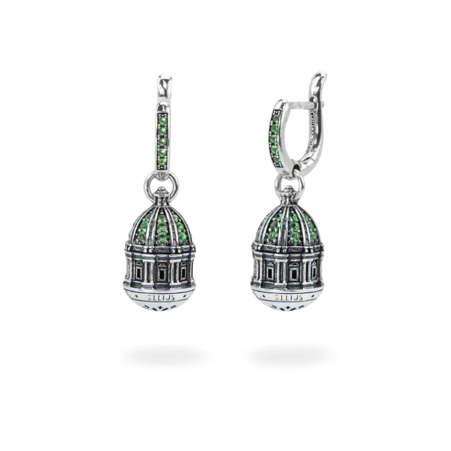 Ellius Jewelry Madonna Del Santo Rosario Dome Earrings | Pompei Store