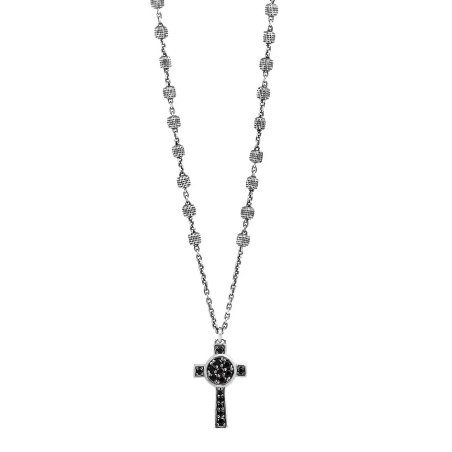 Ellius Jewelry Men'S Nativity Cross Rosary Necklace With Stones Best Sale