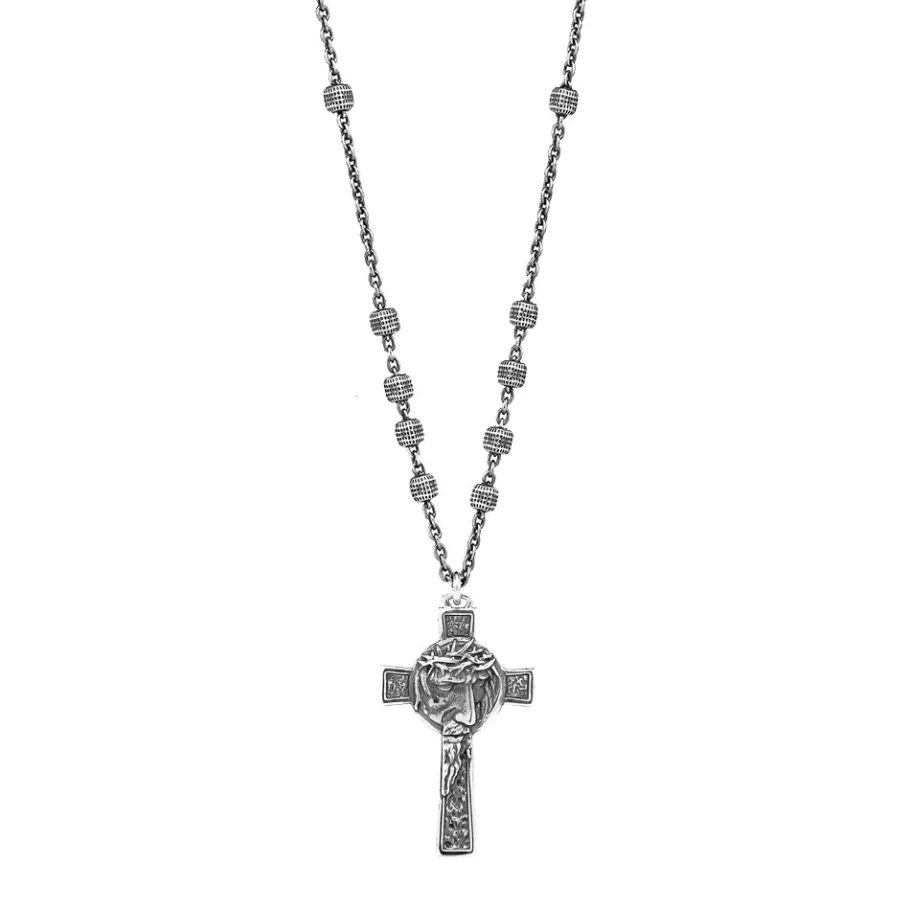 Ellius Jewelry Men'S Nativity Rosary With Cross And Face Fashion