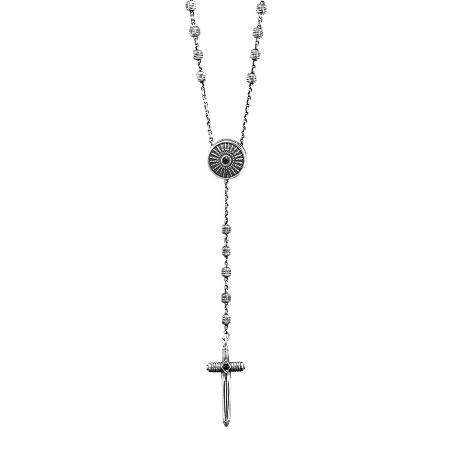 Ellius Jewelry Men'S Shield Rosary Necklace New