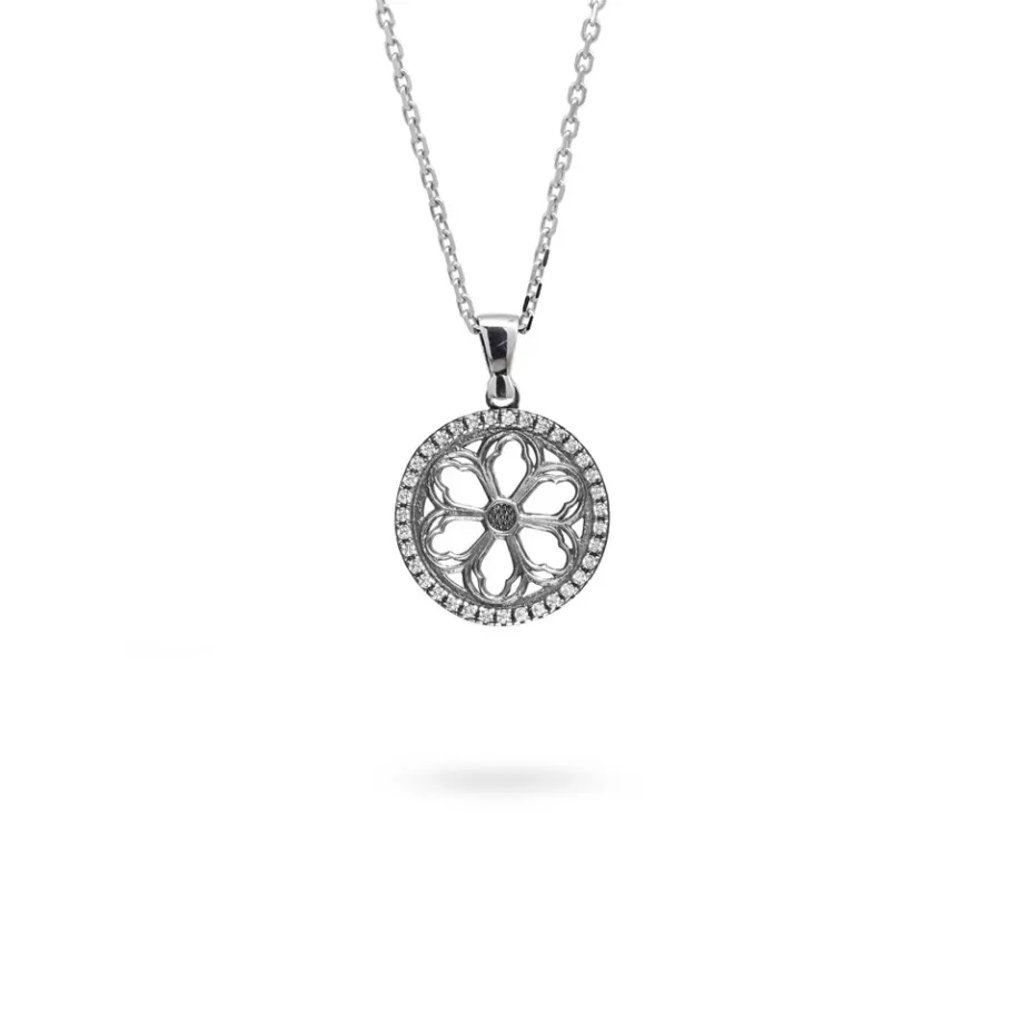 Ellius Jewelry Minimal Rose Window Necklace Maria Ss. Sorrowful | Castelpetroso New