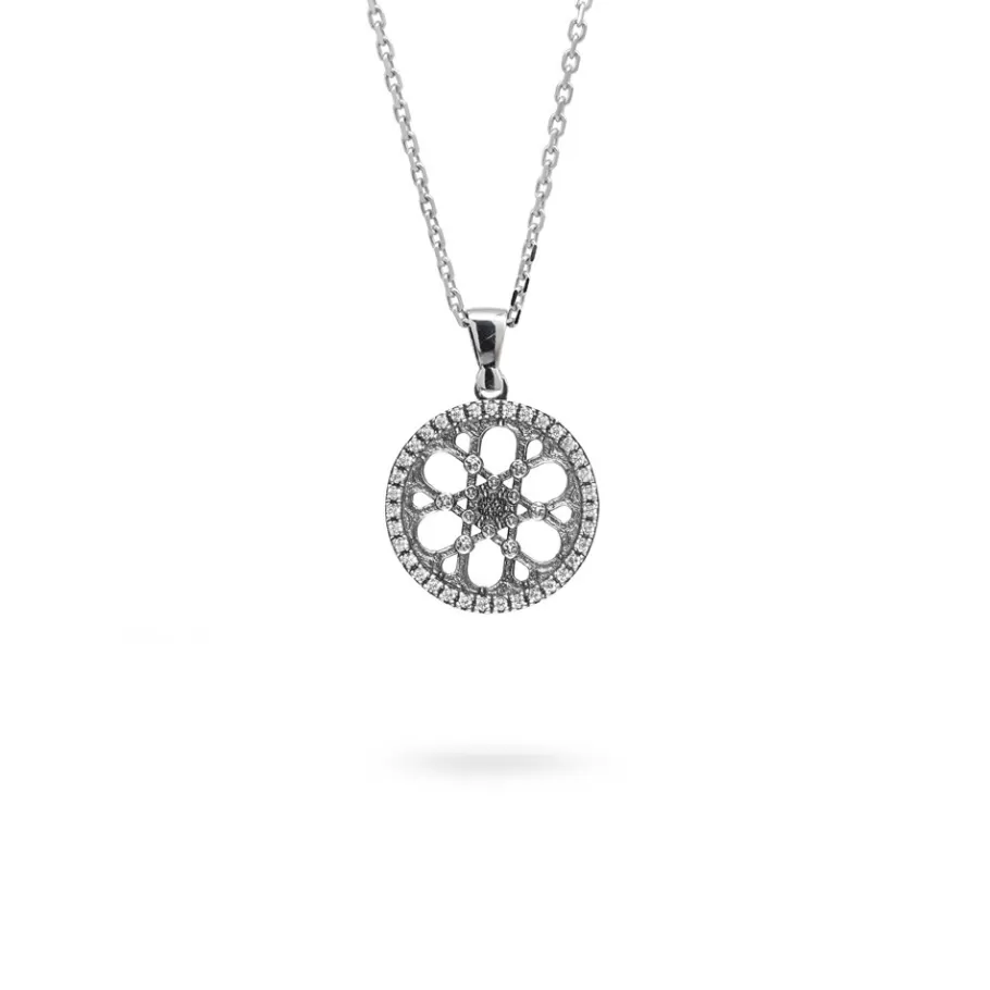 Ellius Jewelry Minimal Rose Window Necklace Synagogue | Trieste Cheap