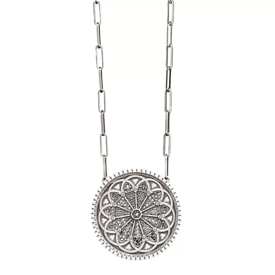 Ellius Jewelry Rose Window Necklace Mary Assumption Into Heaven | Troia Online