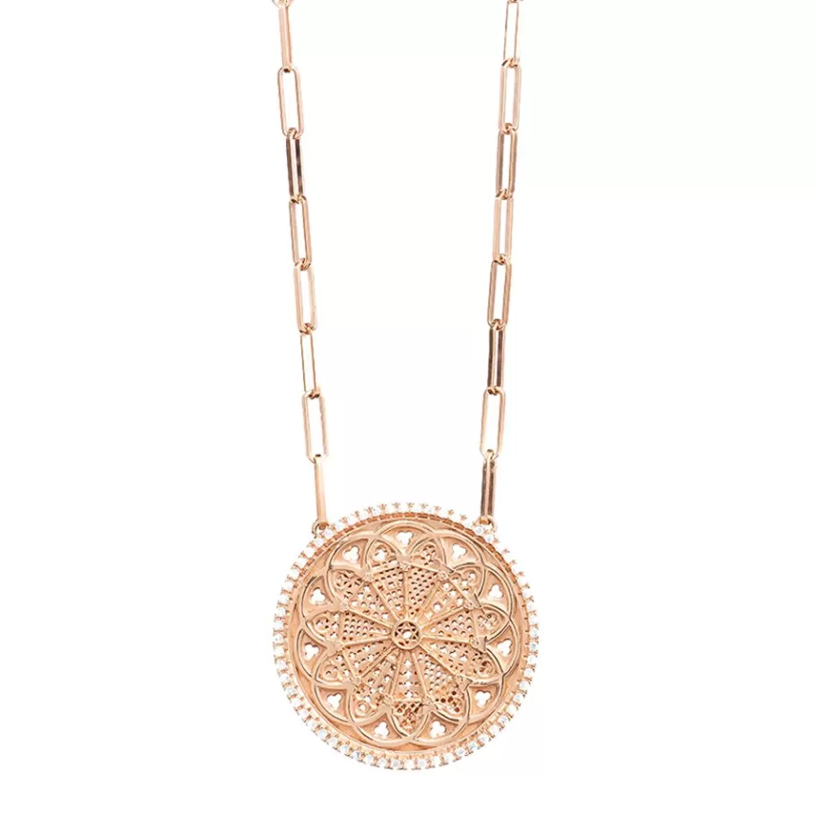 Ellius Jewelry Rose Window Necklace Mary Assumption Into Heaven | Troia Online