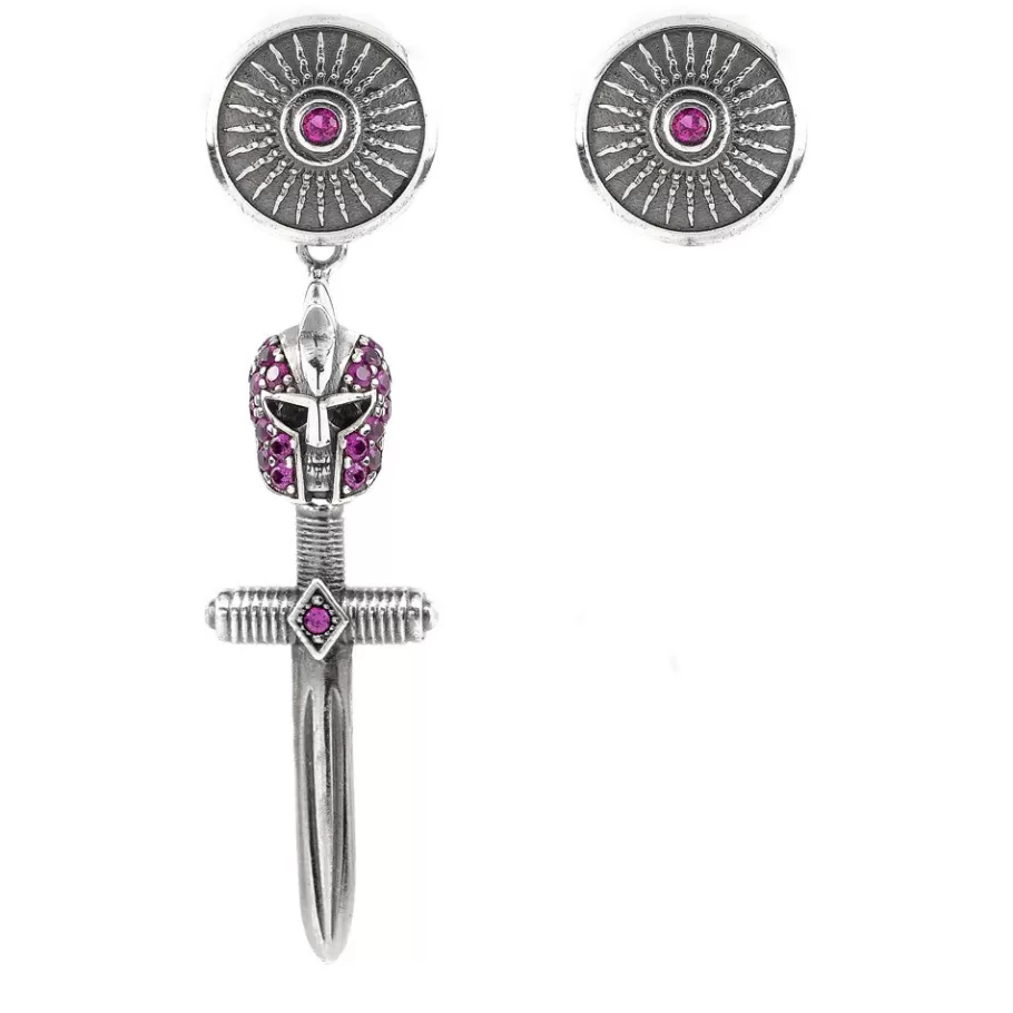 Ellius Jewelry Women'S Asymmetrical Gladiator Armor Earrings Hot