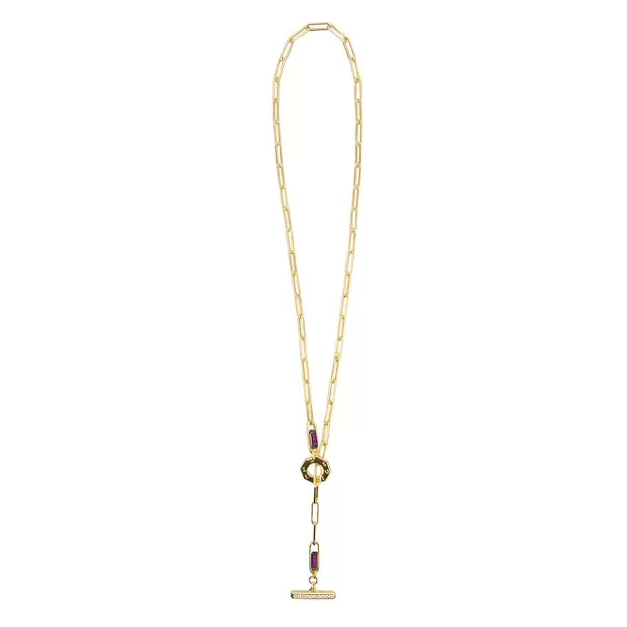 Ellius Jewelry Women'S Chainlink T-Bar Necklace | Solaris Fashion